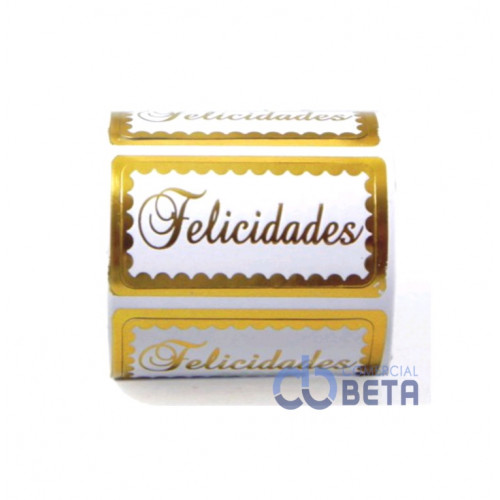 ETIQUETA COMEMORATIVA - FELICIDADES - cod 1003/ouro